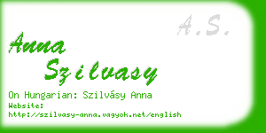 anna szilvasy business card