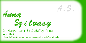 anna szilvasy business card